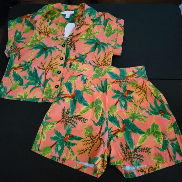 NWT Monteau Linen Blend 2-Piece Set - Picture 1 of 5